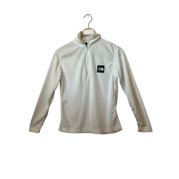 The North Face Tops - THE NORTH FACE WOMENS 3/4 ZIP COLLARED LONG SLEEVE PULL OVER WHITE SIZE S